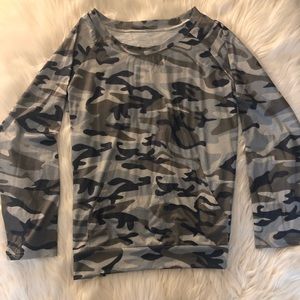 Long sleeved blue camo shirt